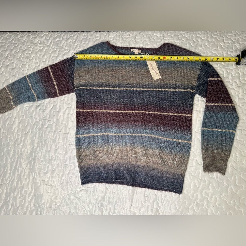 Mystree Ombre Striped Knit Sweater Small Cozy Gradient Pullover NWT Flawed - Picture 9 of 11
